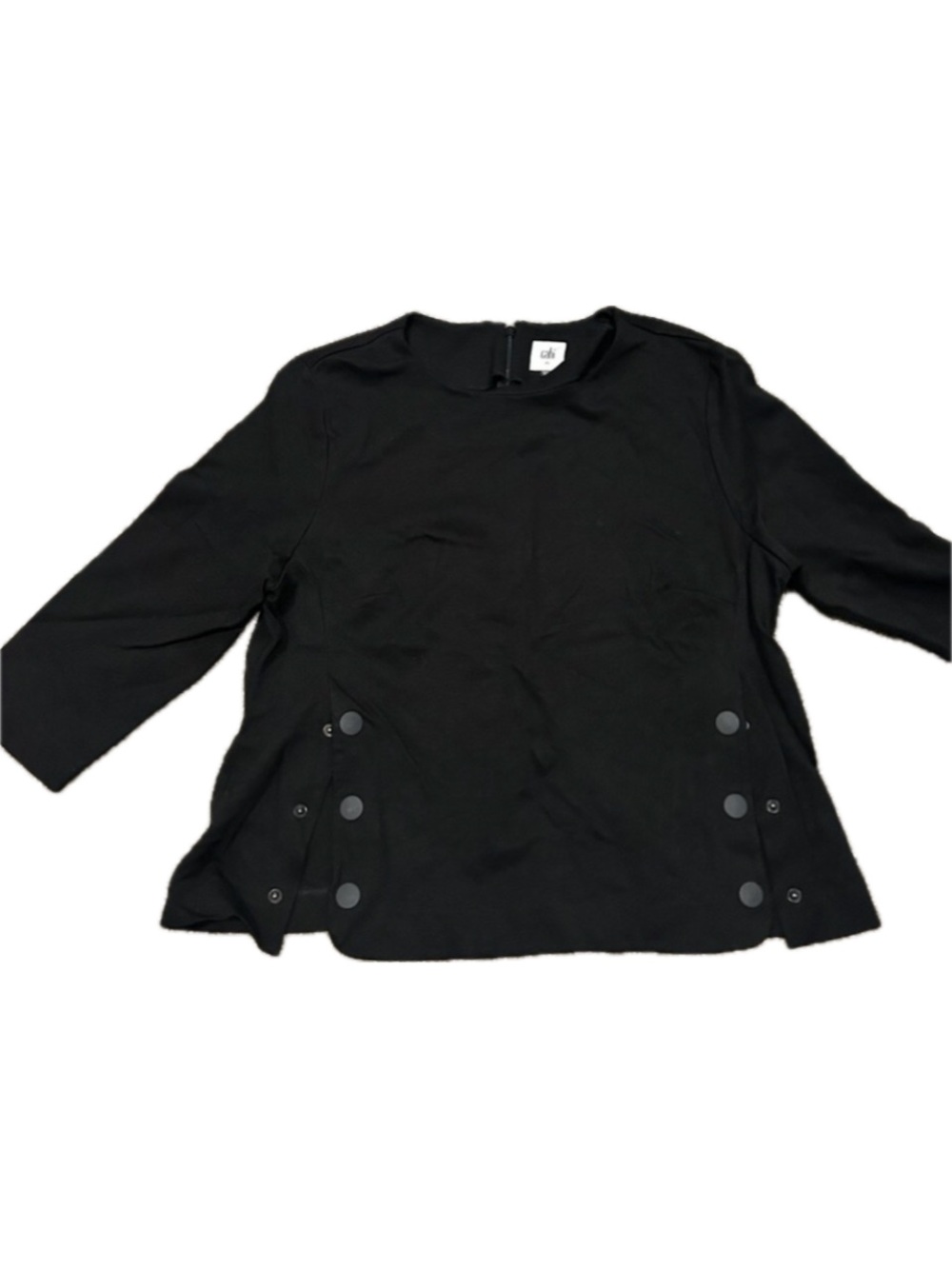 CAbi Black Button utility knit top women’s size small